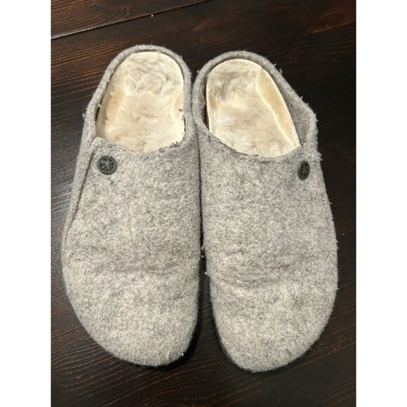 BIRKENSTOCK, ZERMATT Slippers, LIGHT GRAY, WOOL  Size 39 Comfort Shoes Clogs - Picture 1 of 6
